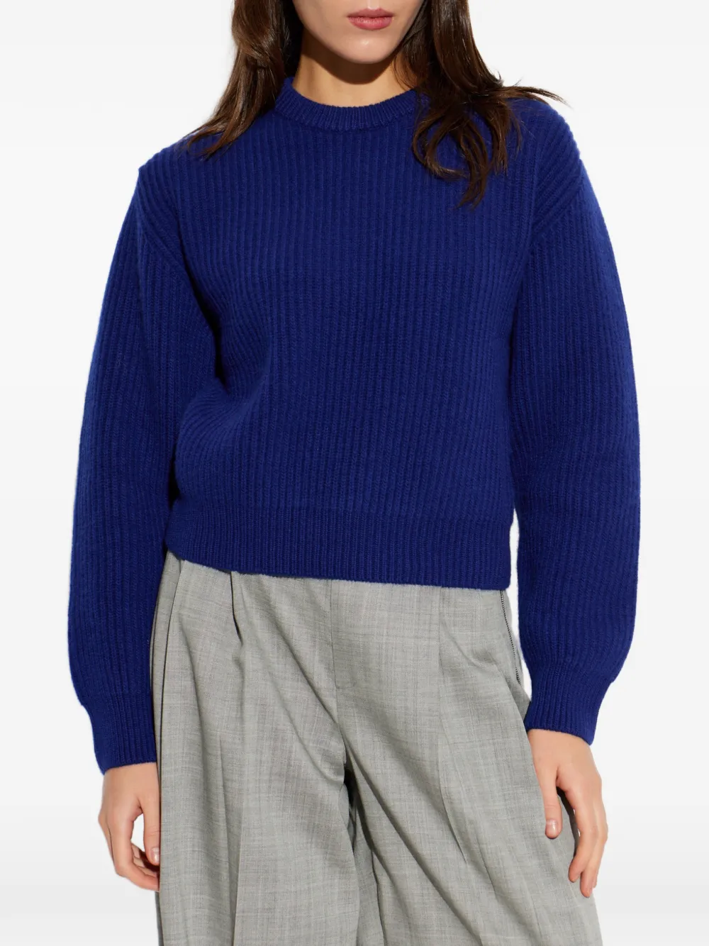 JIL SANDER ネイビー リブ編み セーター Jil Sander リブニット セーター | ブルー | FARFETCH JP