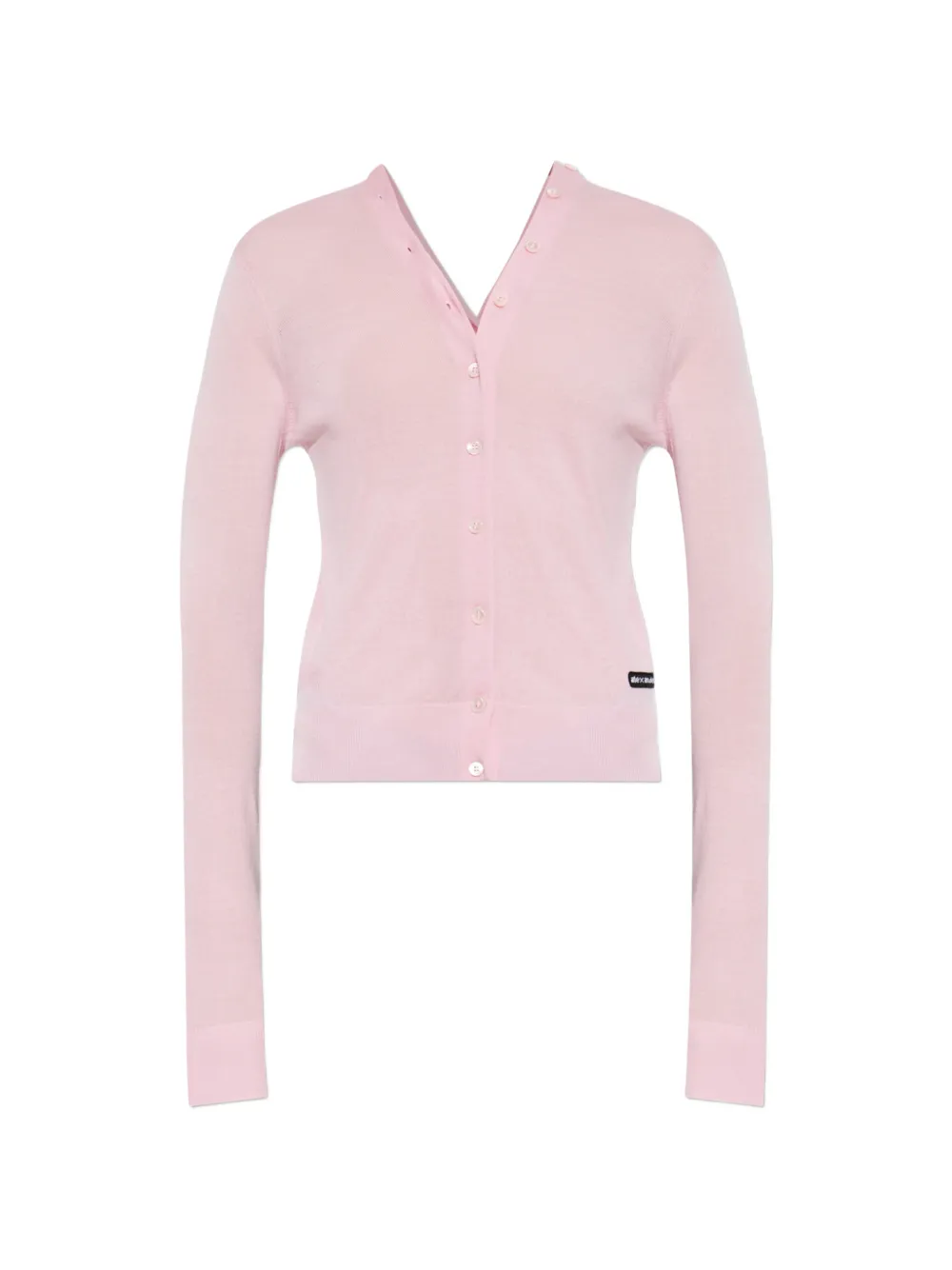 Alexander Wang Logo-patch Button-up Cardigan In Pink