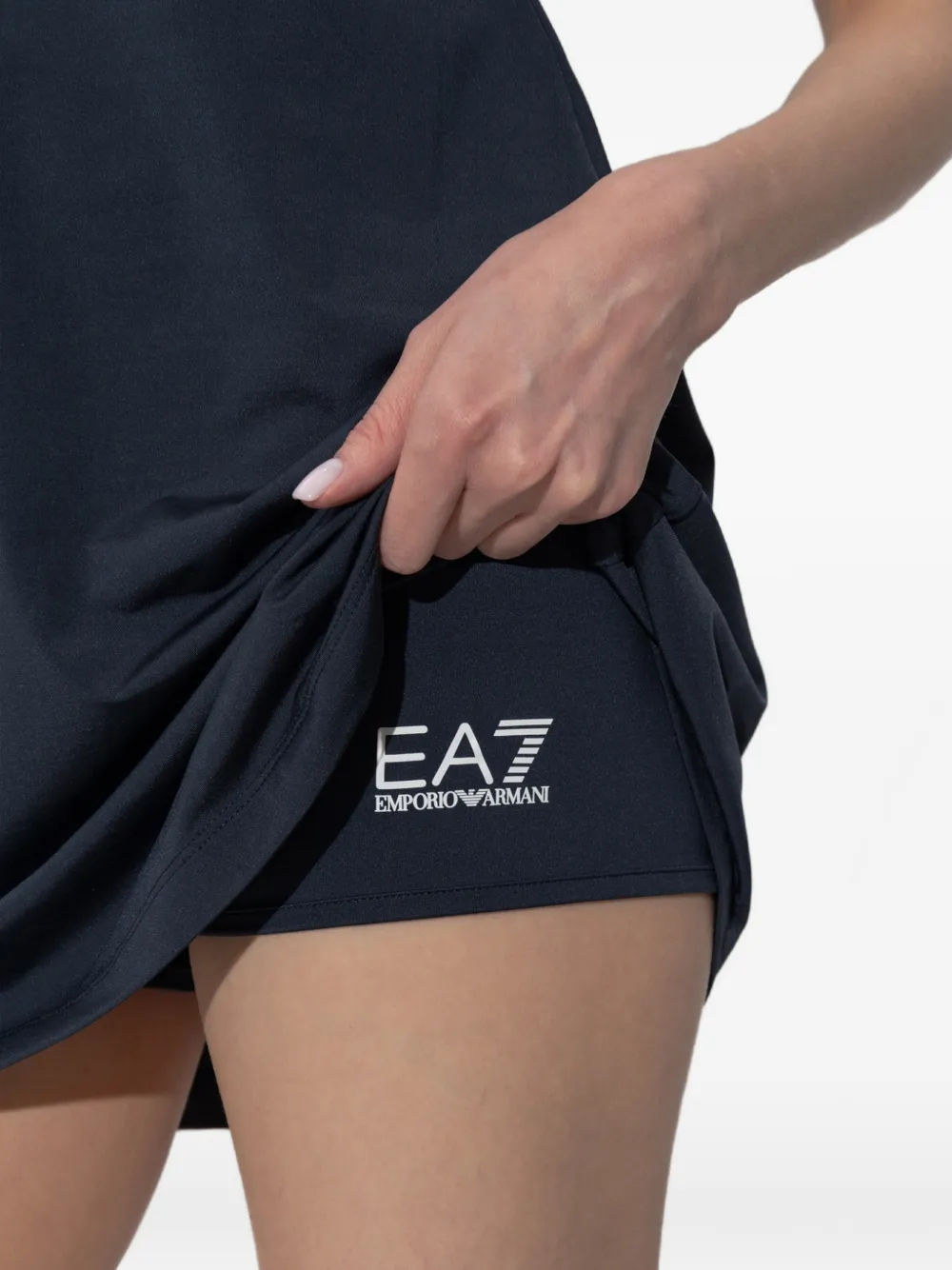 Ea7 Emporio Armani Ventus racerback jurk met logo-print Blauw