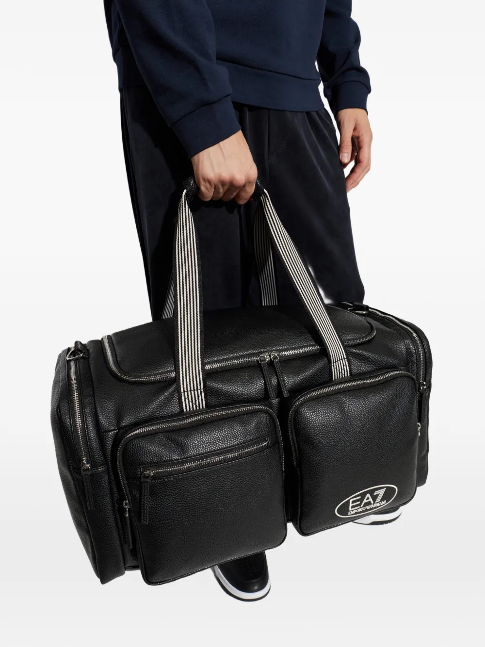 Ea7 Emporio Armani Reistas met bewerkte textuur Zwart