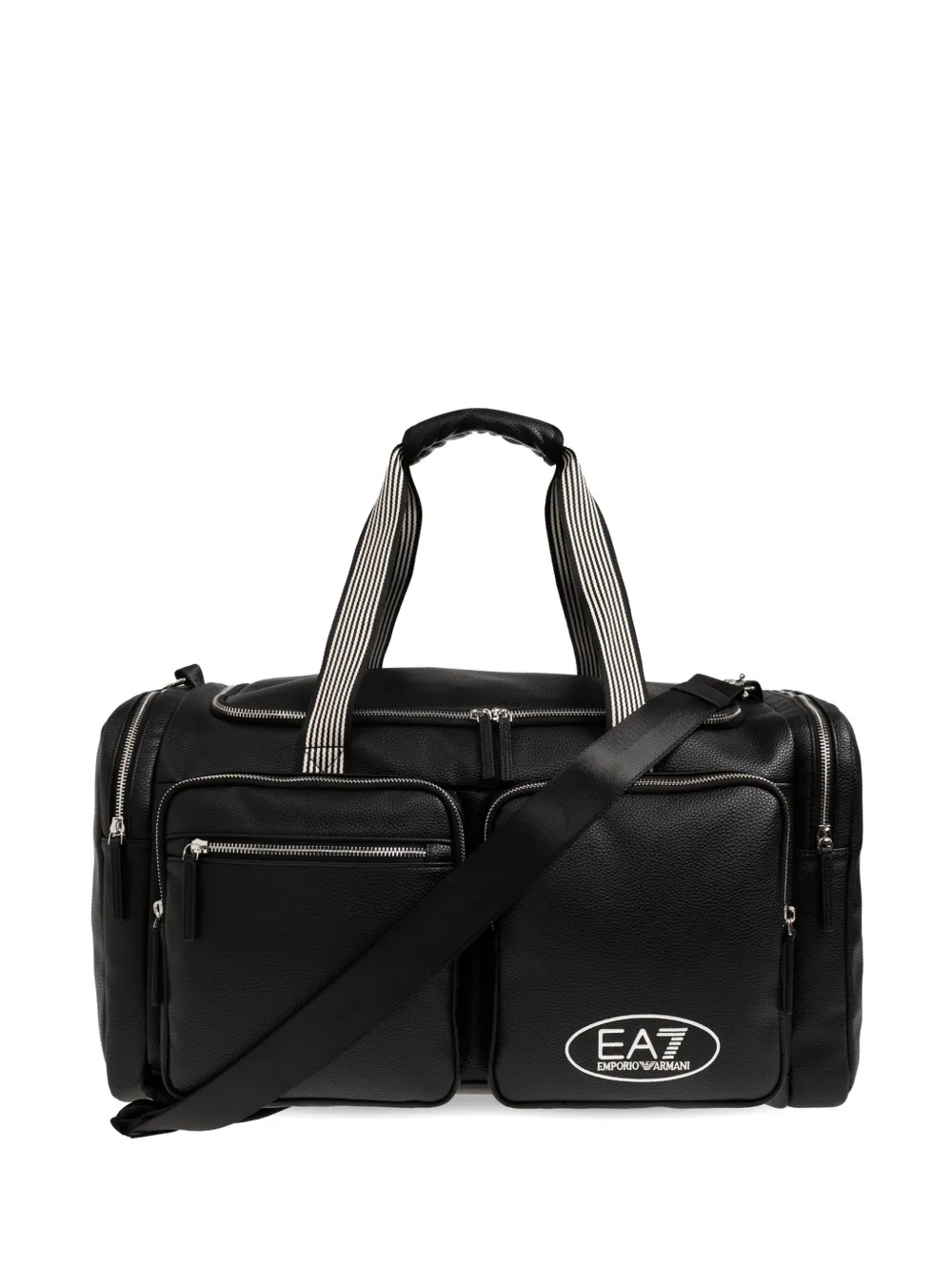 Ea7 Emporio Armani pebbled-texture holdall - Nero