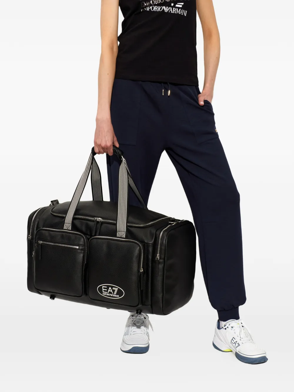 Ea7 Emporio Armani Reistas met bewerkte textuur Zwart