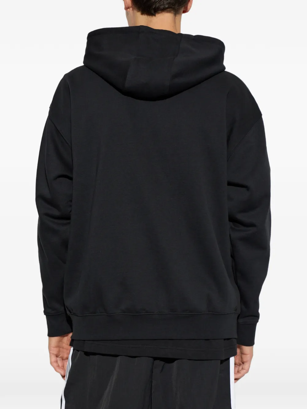 adidas Hoodie met drie strepen en rits Zwart