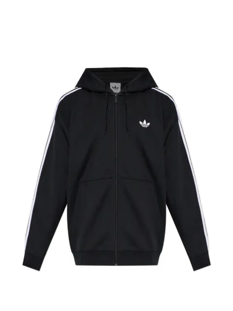 adidas three-stripe zip-up hoodie