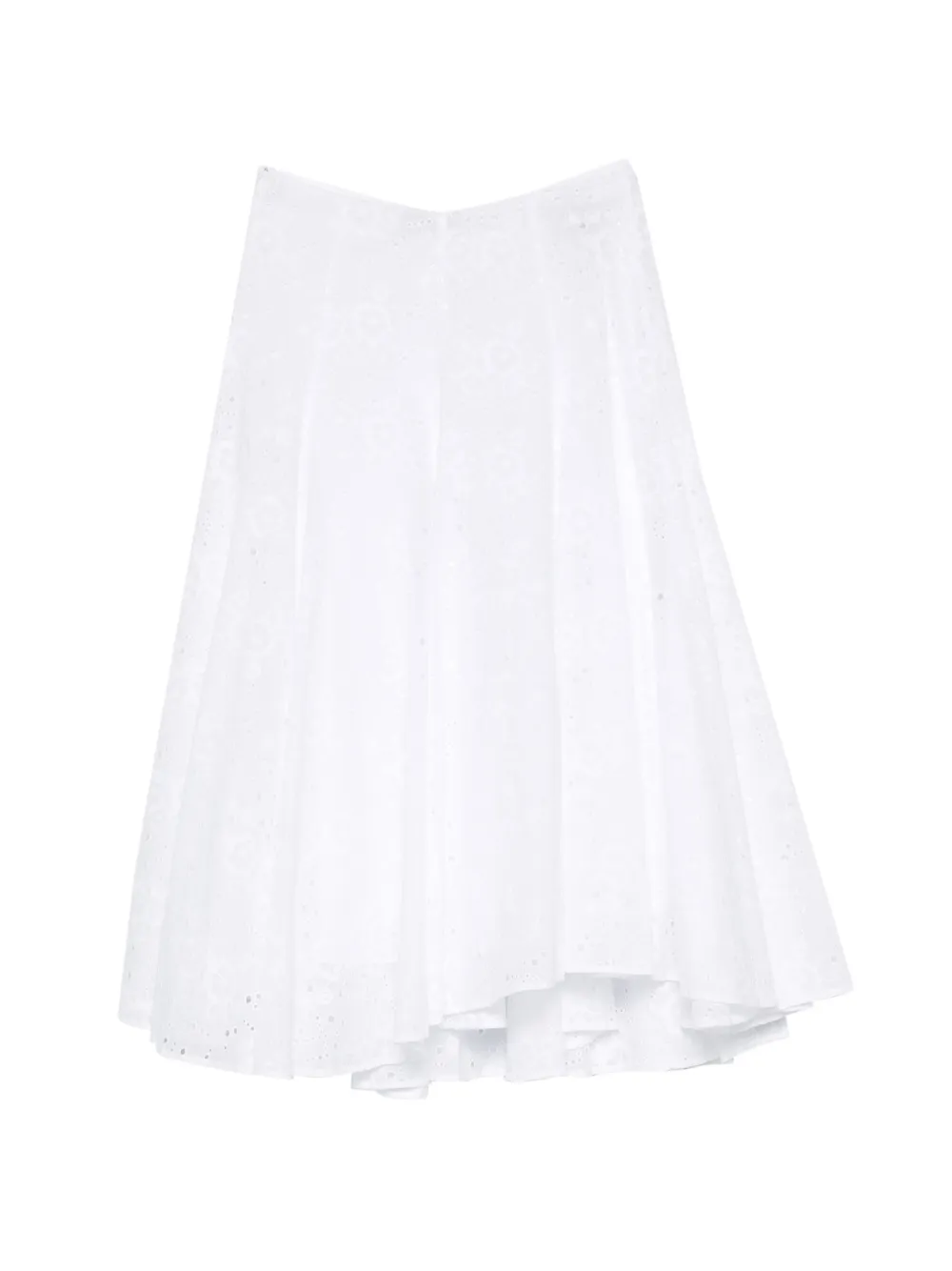 Tory Burch broderie-anglaise drawstring-waist midi skirt - Bianco