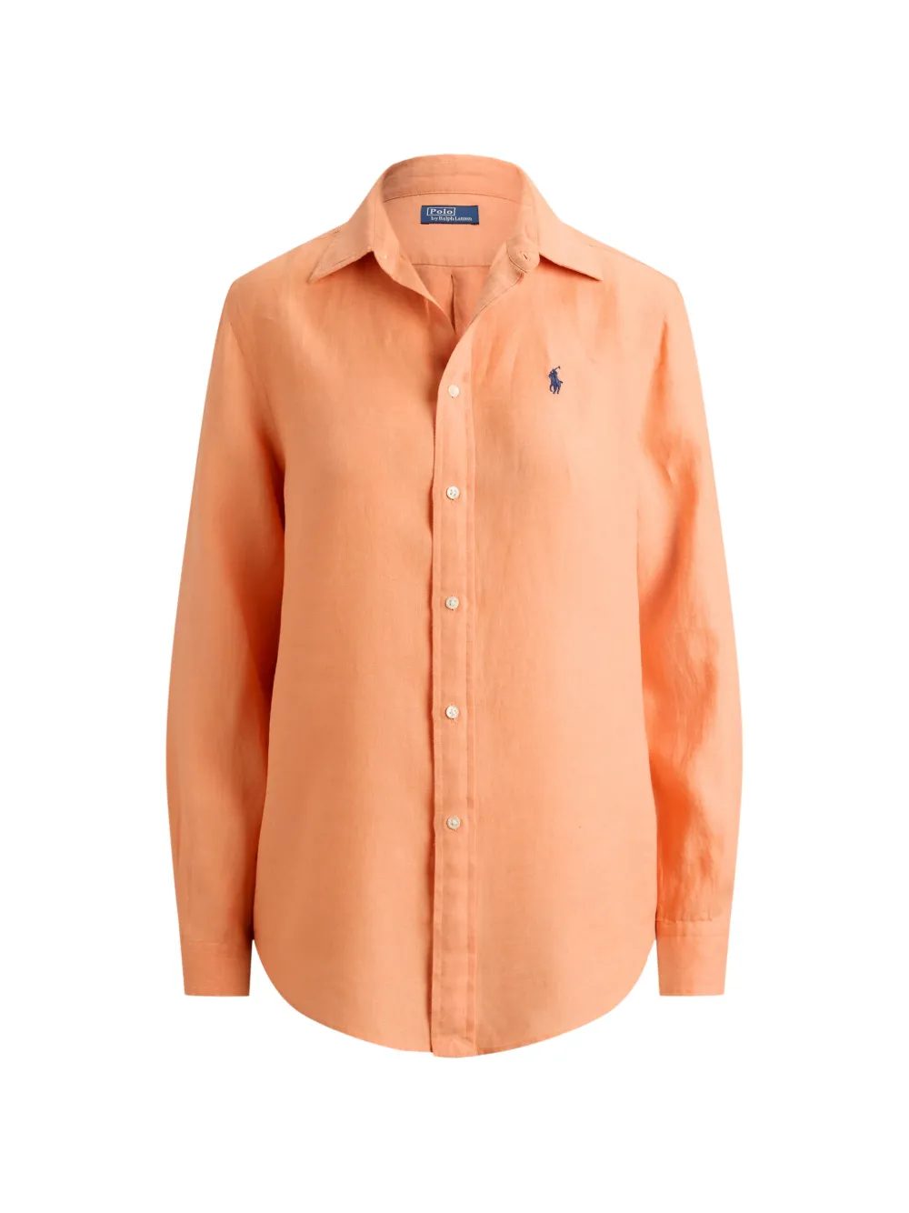 Polo Ralph Lauren logo-embroidered linen shirt - Arancione