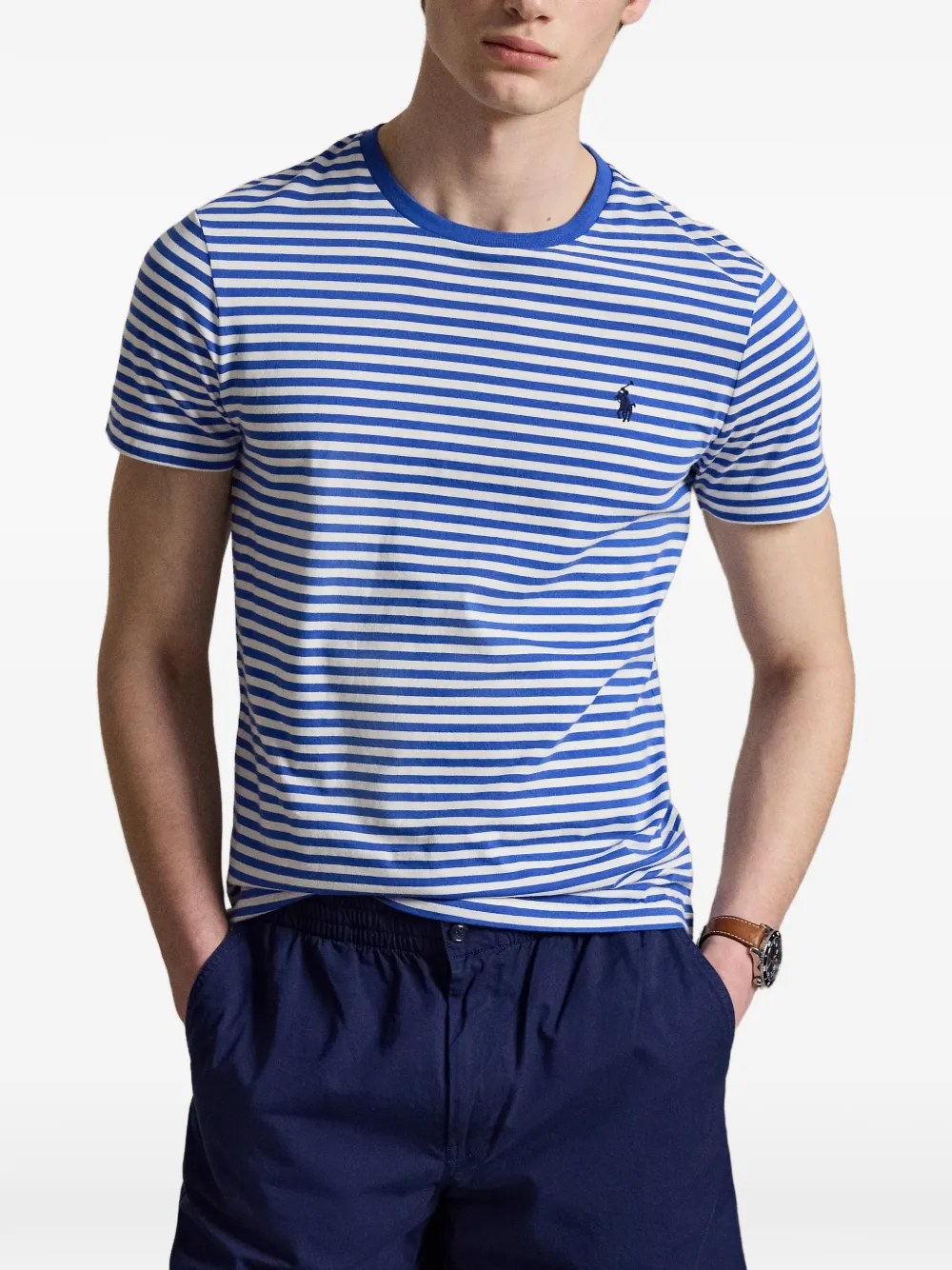 Polo Ralph Lauren Gestreept jersey T-shirt Blauw