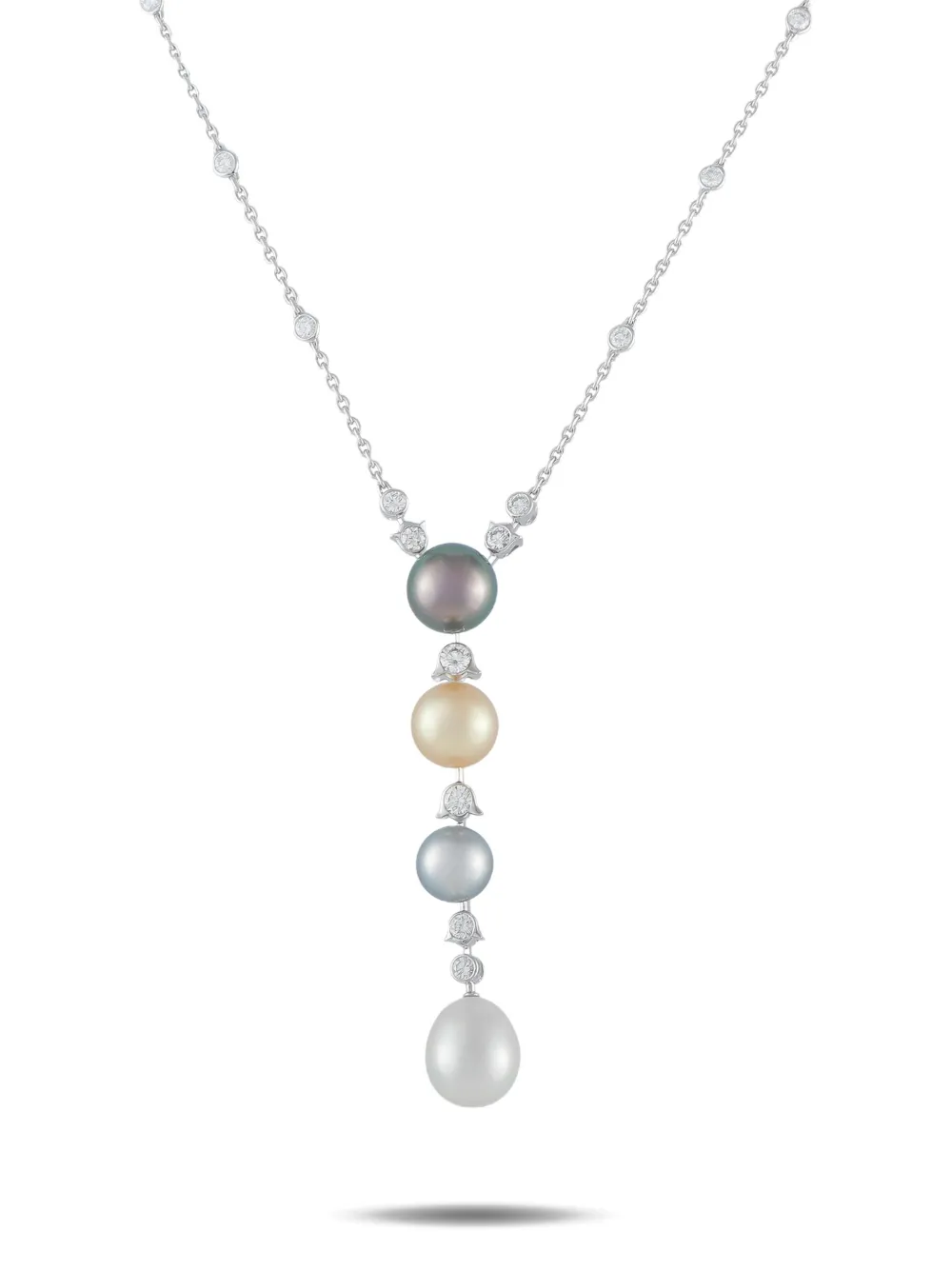 Cartier diamond and Himalayan pearl necklace - Argento