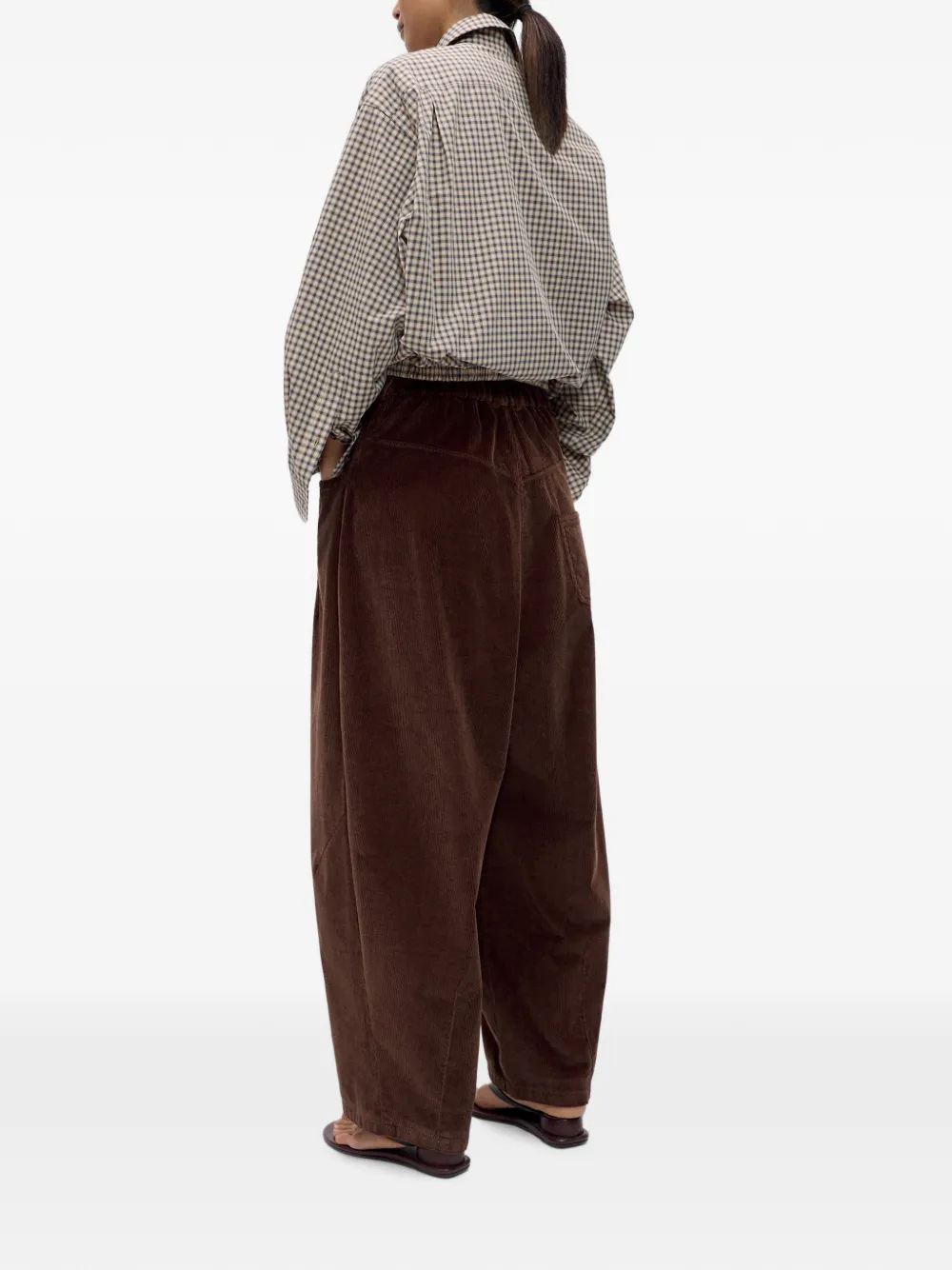 Cordera Ribfluwelen baggy broek Bruin