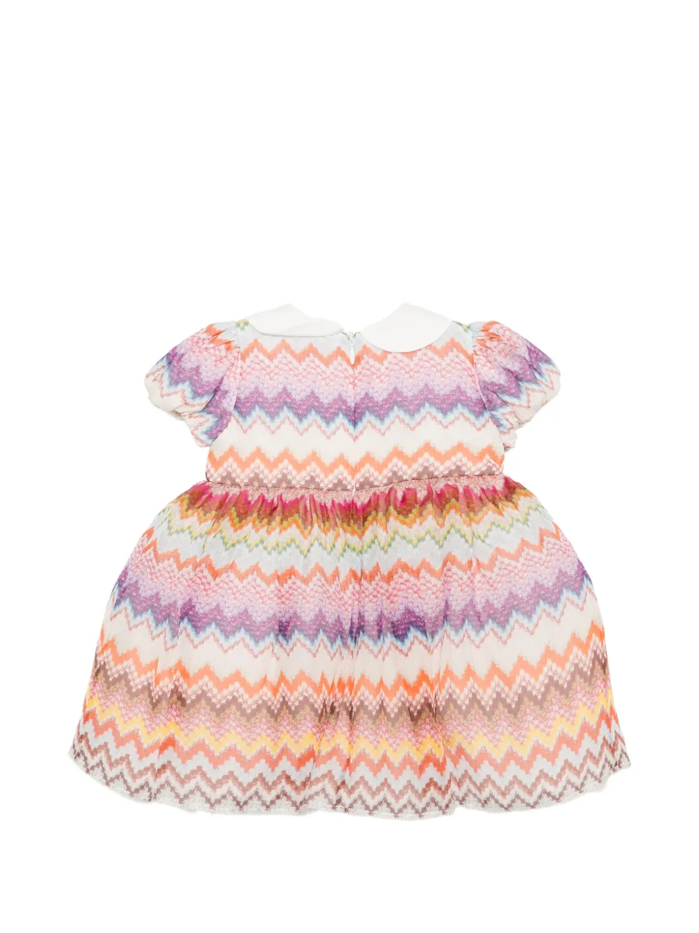 Missoni Kids Jurk met zigzag-patron en strik-detail Wit