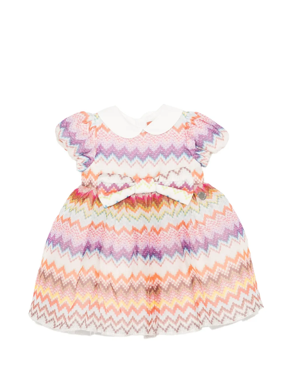 Missoni Kids zigzag bow-detail dress - Bianco