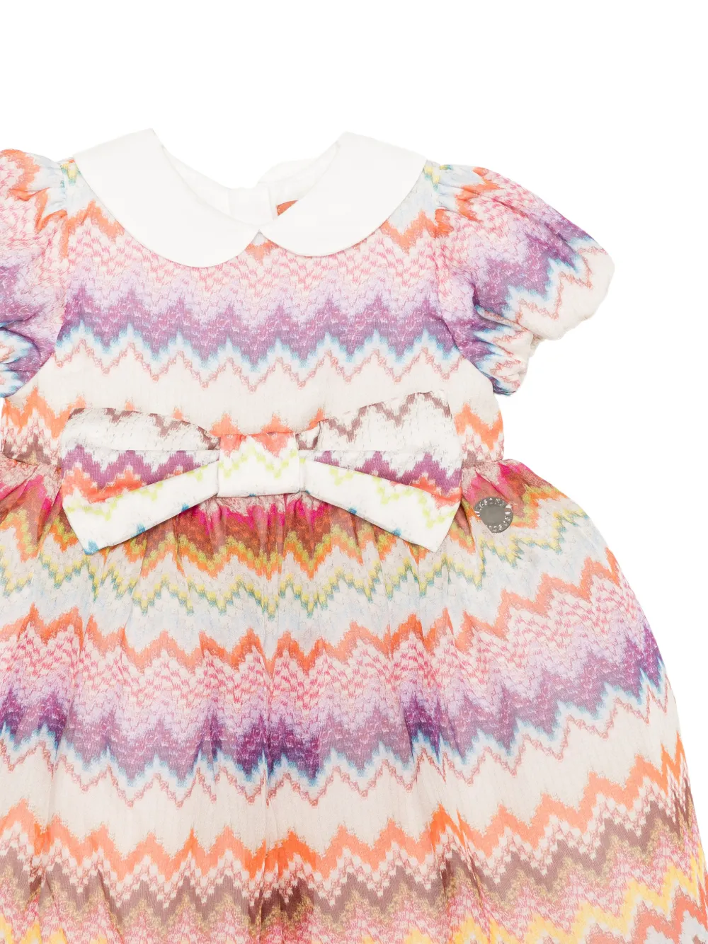 Missoni Kids Jurk met zigzag-patron en strik-detail Wit