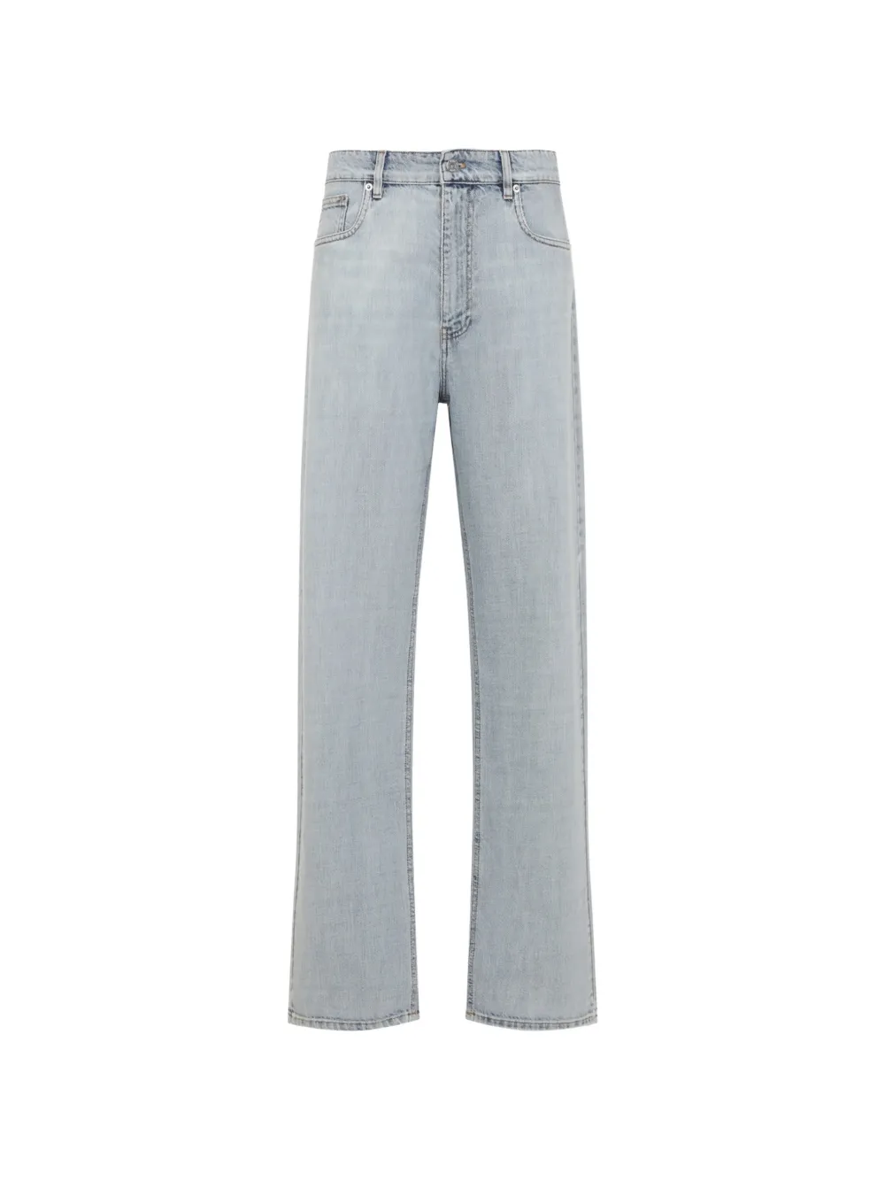 Miu Miu logo-patch straight-leg jeans - Blu
