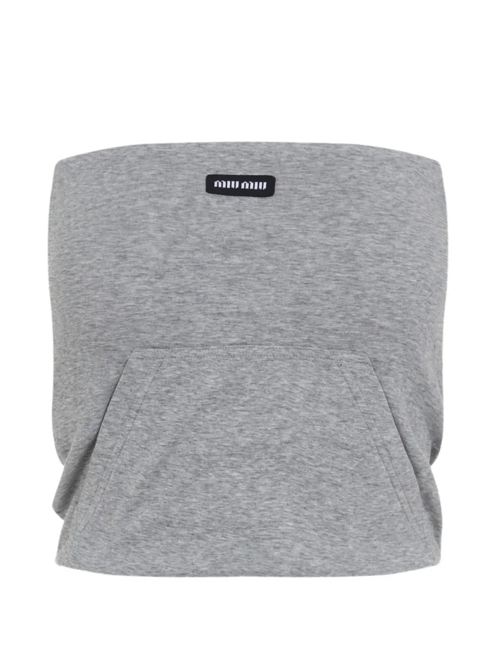 Miu Miu logo-patch bandeau top - Grigio