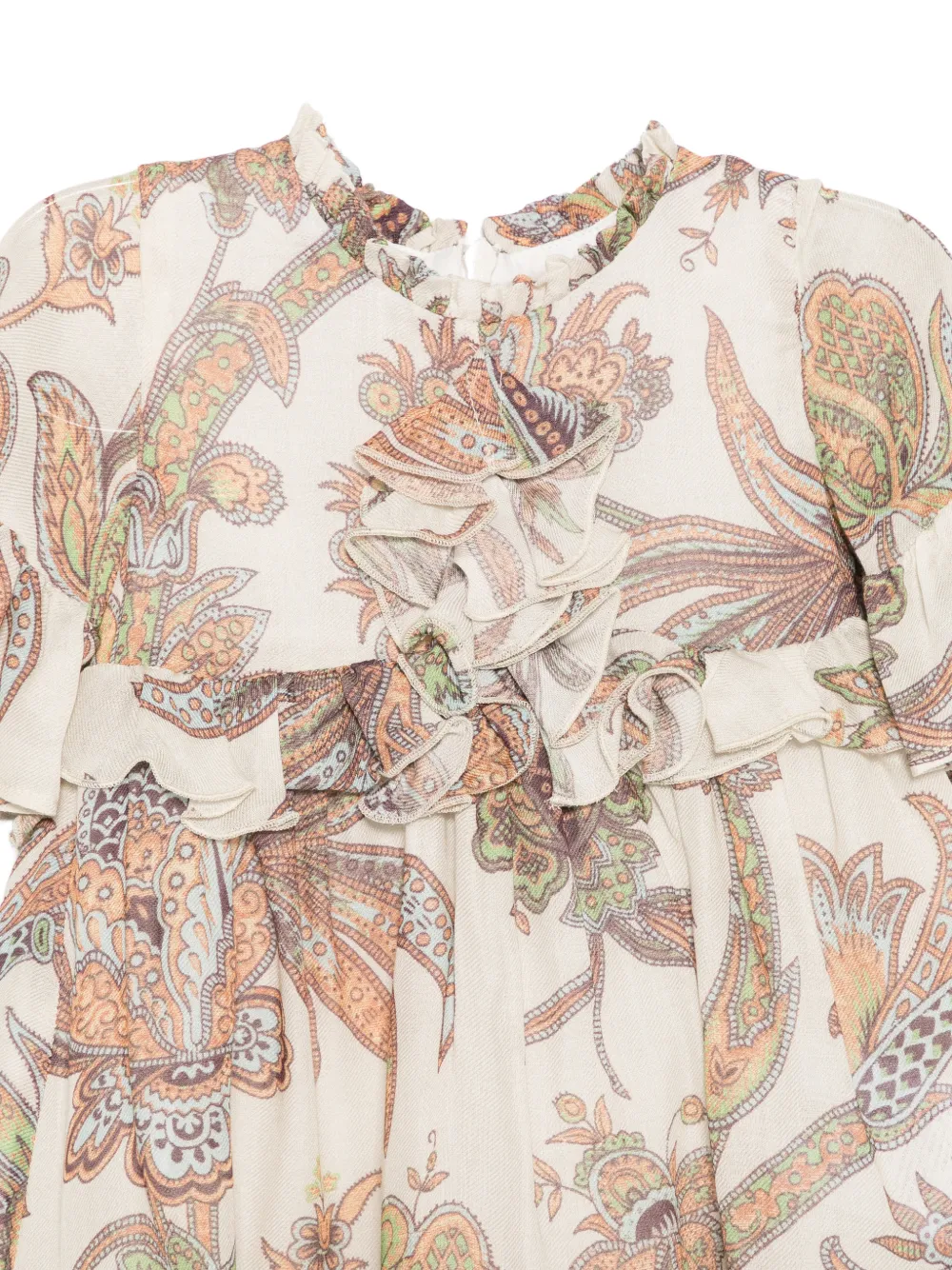 ETRO KIDS Jurk met paisley-print Beige