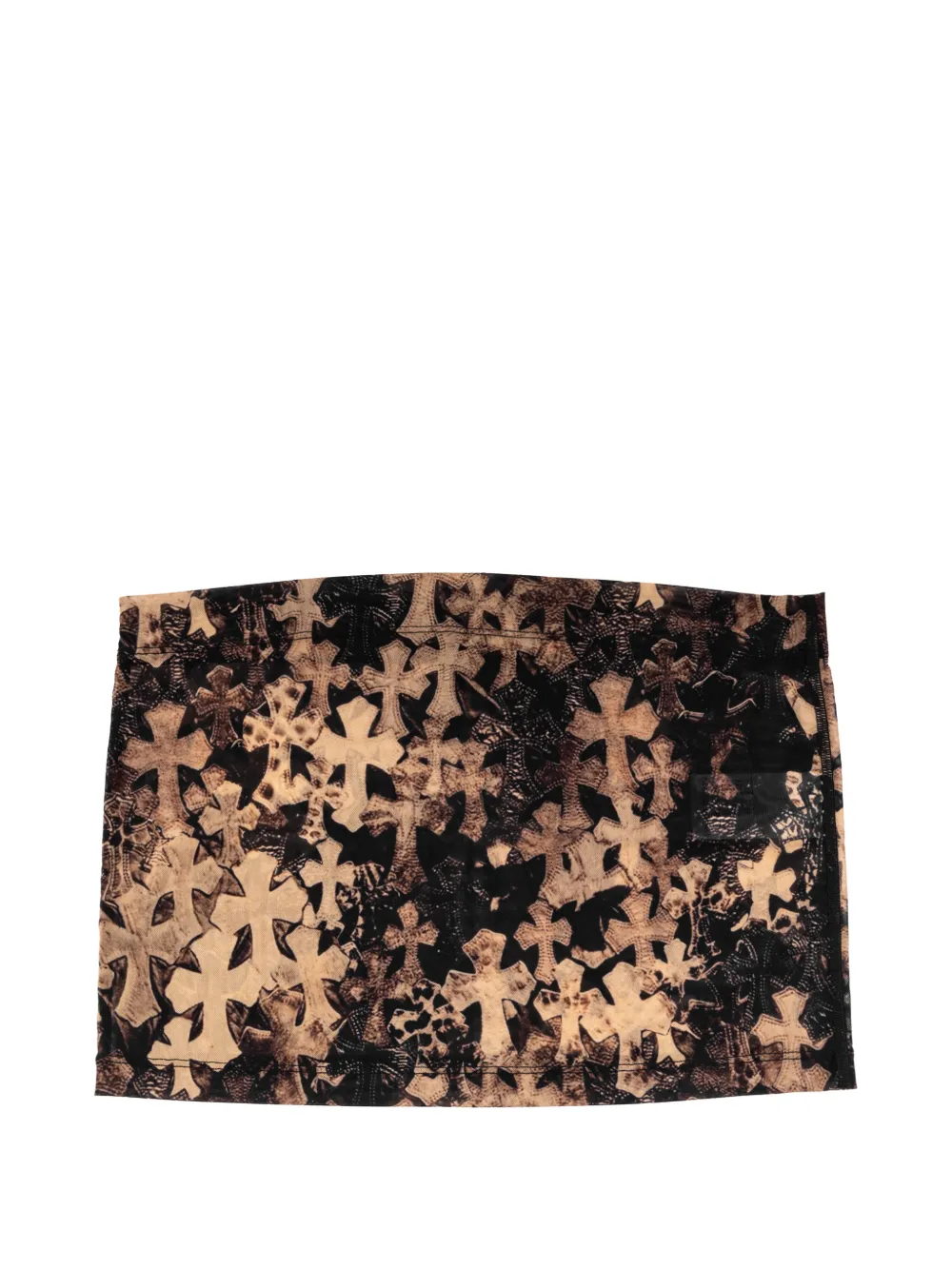 Chrome Hearts Cross Print sheer-mesh mini skirt - Nude