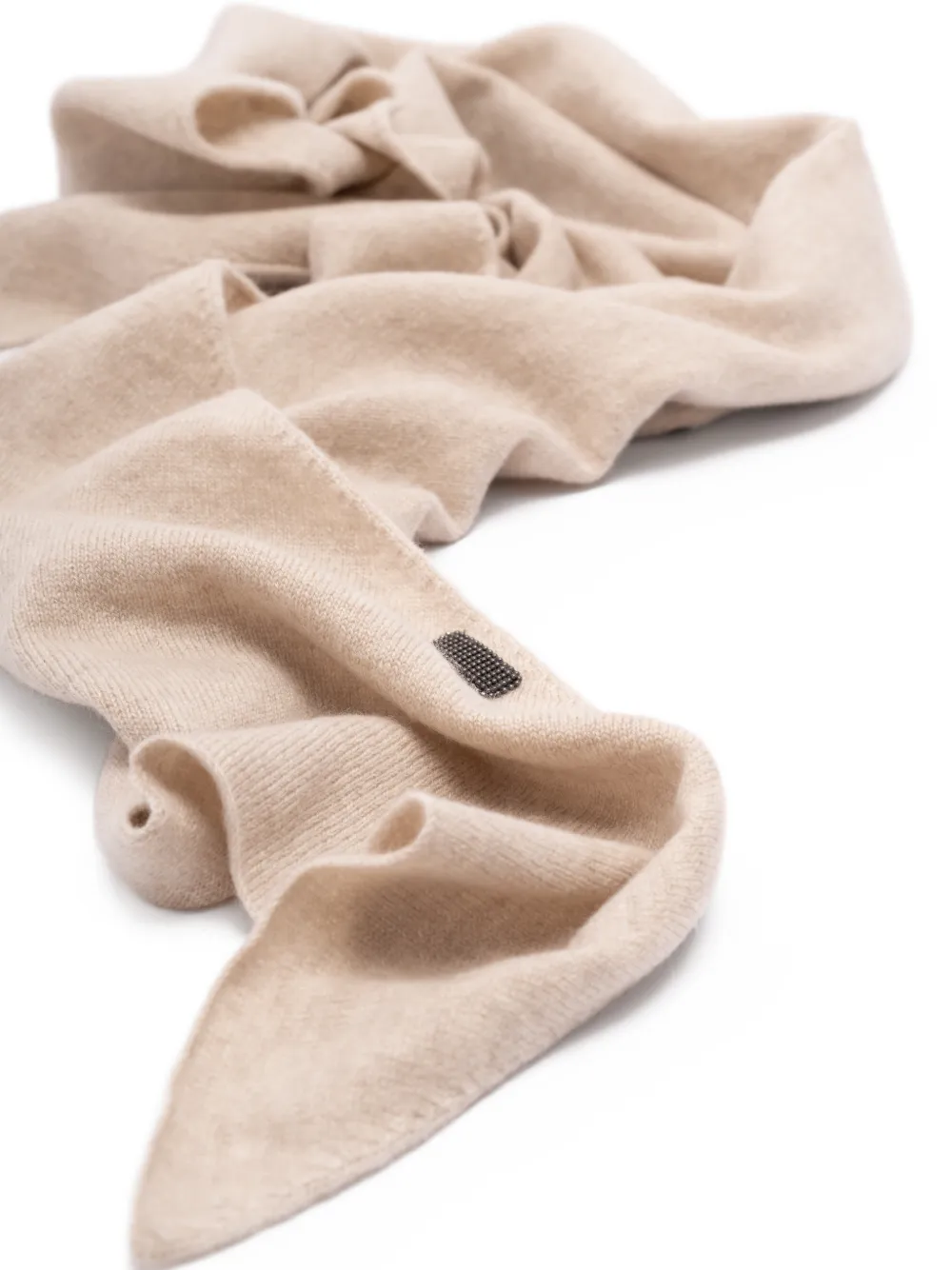 Brunello Cucinelli Kasjmier sjaal met monili kralen Beige
