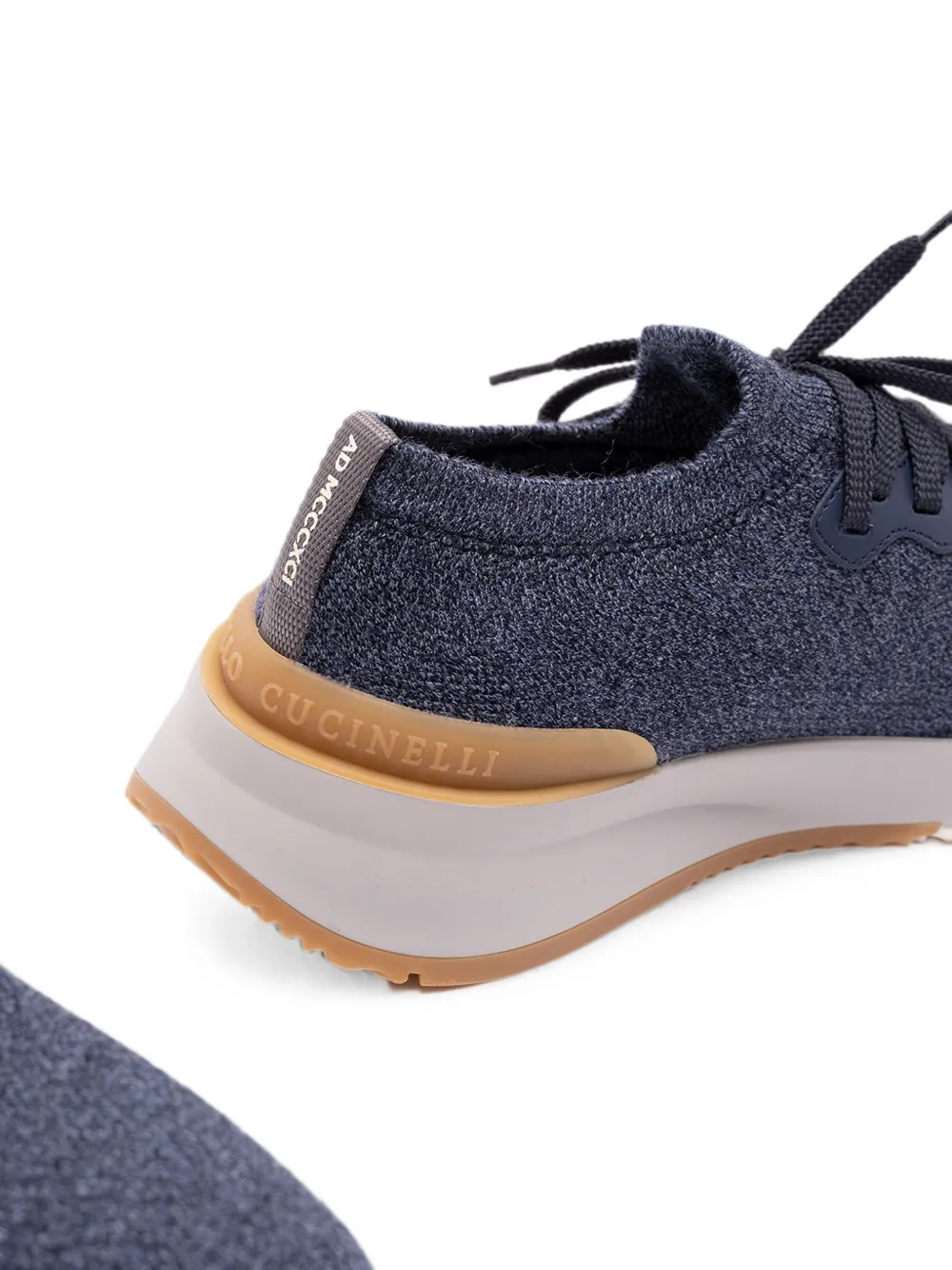 Brunello Cucinelli knitted lace-up sneakers Blauw
