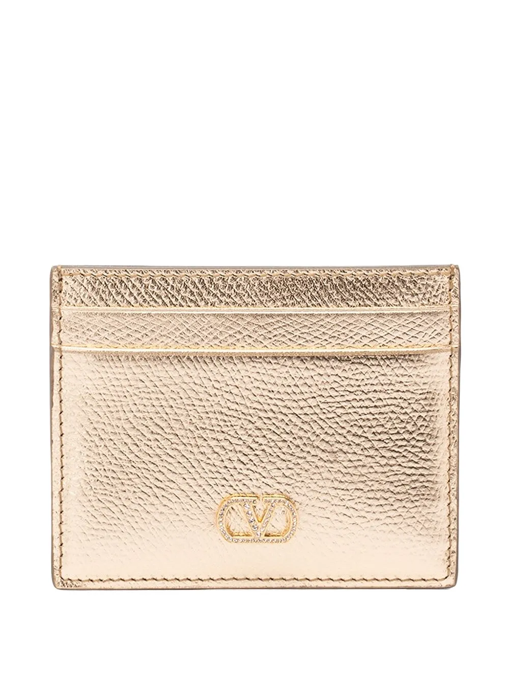 Valentino Garavani VLogo Signature crystal-embellished wallet - Oro