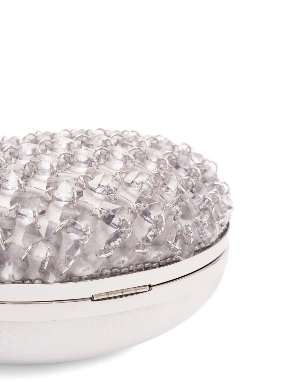Self-Portrait Ovalen clutch met kristallen ketting Wit