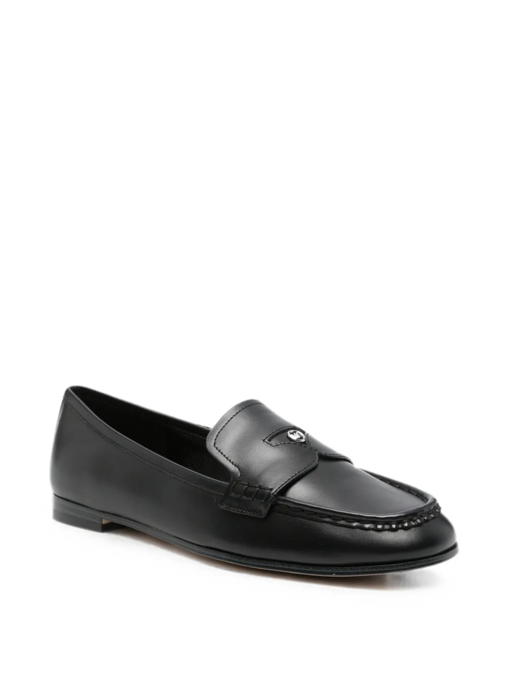 Michael Kors Jennings logo-plaque leather loafers Zwart