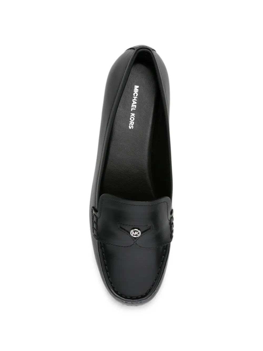 Michael Kors Jennings logo-plaque leather loafers Zwart