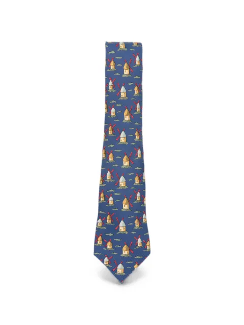 Hermès Pre-Owned corbata con molino estampado 2010