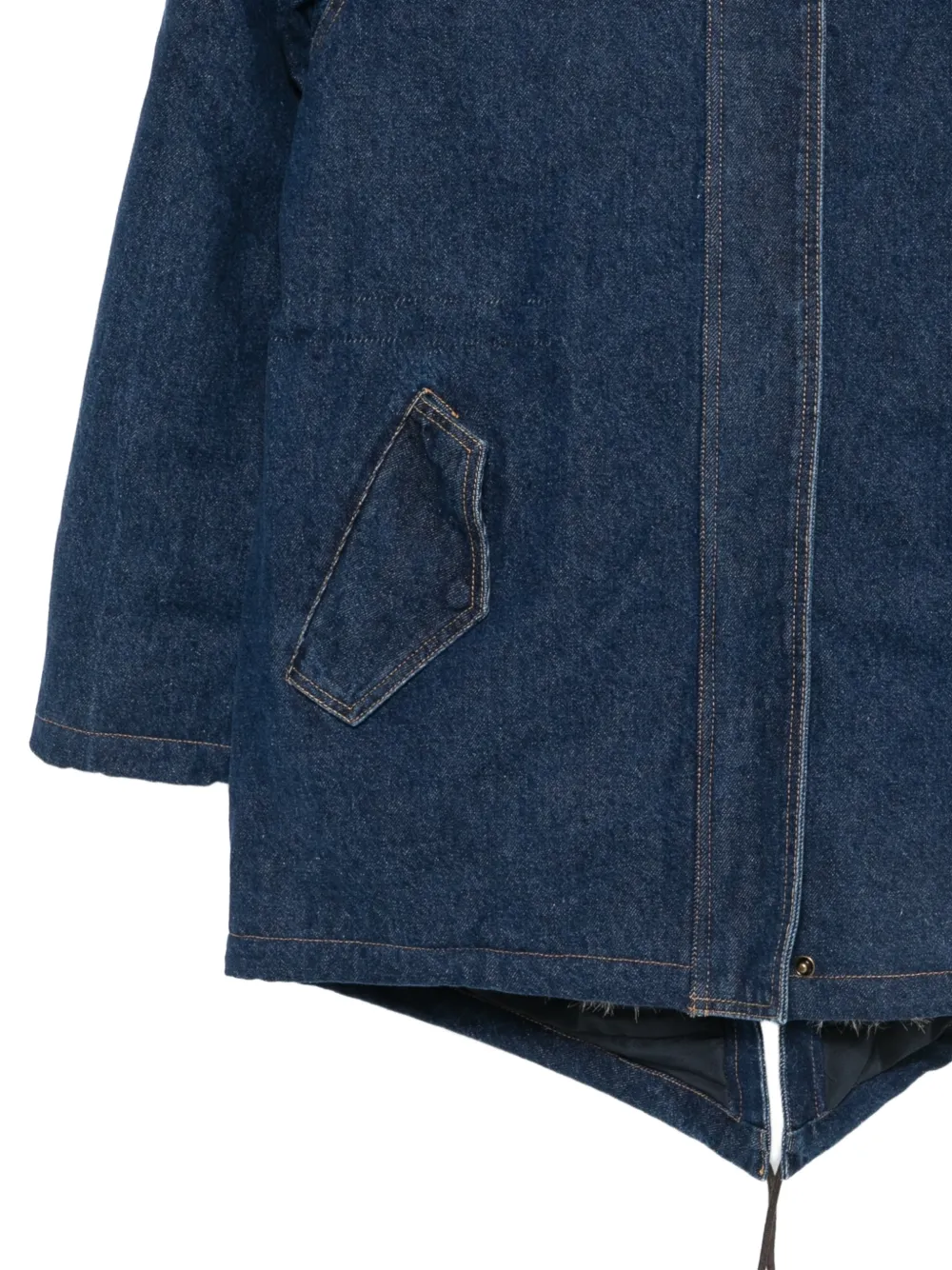 MC2 Saint Barth Brenna denim jas met capuchon en afwerking van imitatiebont Blauw