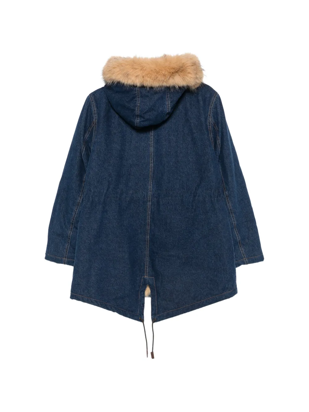 MC2 Saint Barth Brenna denim jas met capuchon en afwerking van imitatiebont Blauw