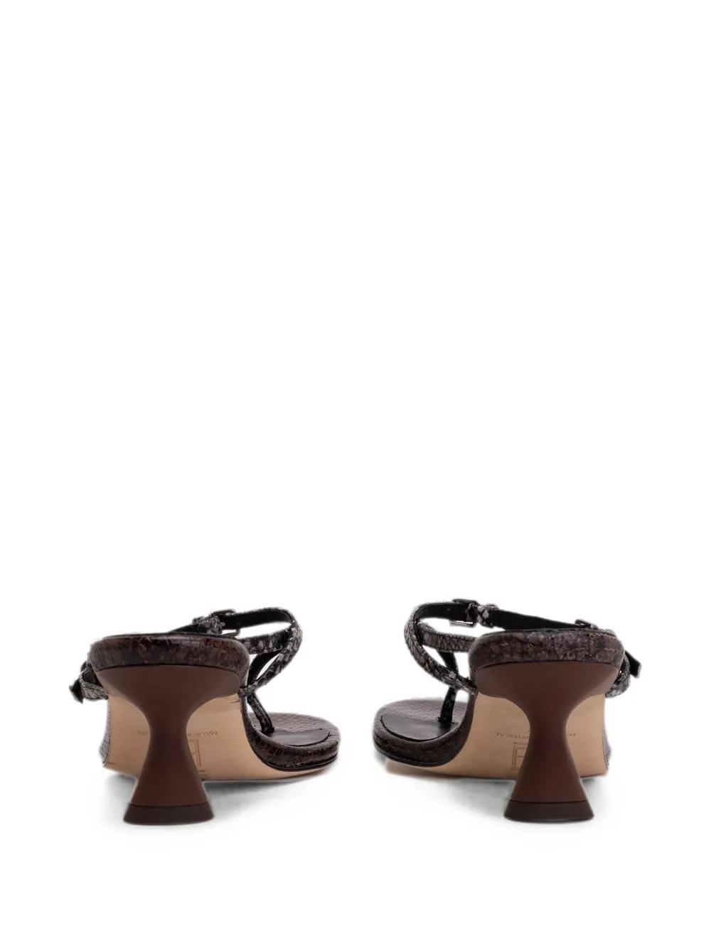 Miista Abisai buckled snakeskin-effect sandals Grijs