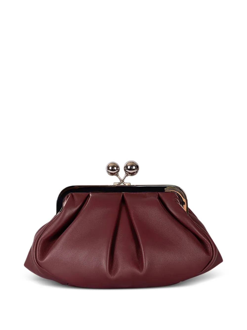 Weekend Max Mara small Pasticcino pleated leather clutch bag - Rot