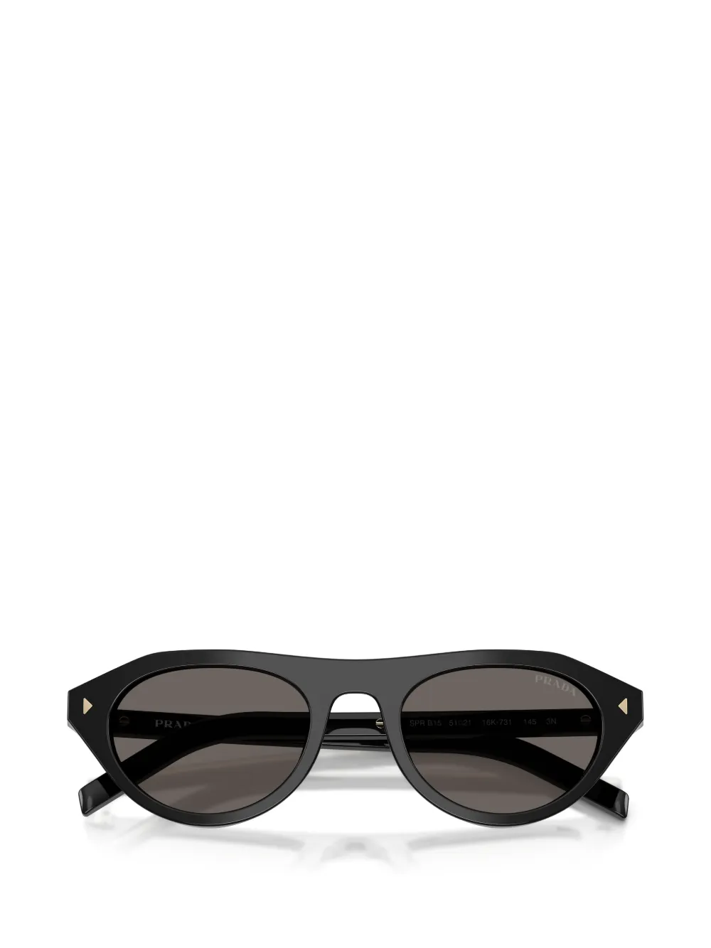 Prada Eyewear Asymmetrische zonnebril met geometrisch montuur Zwart