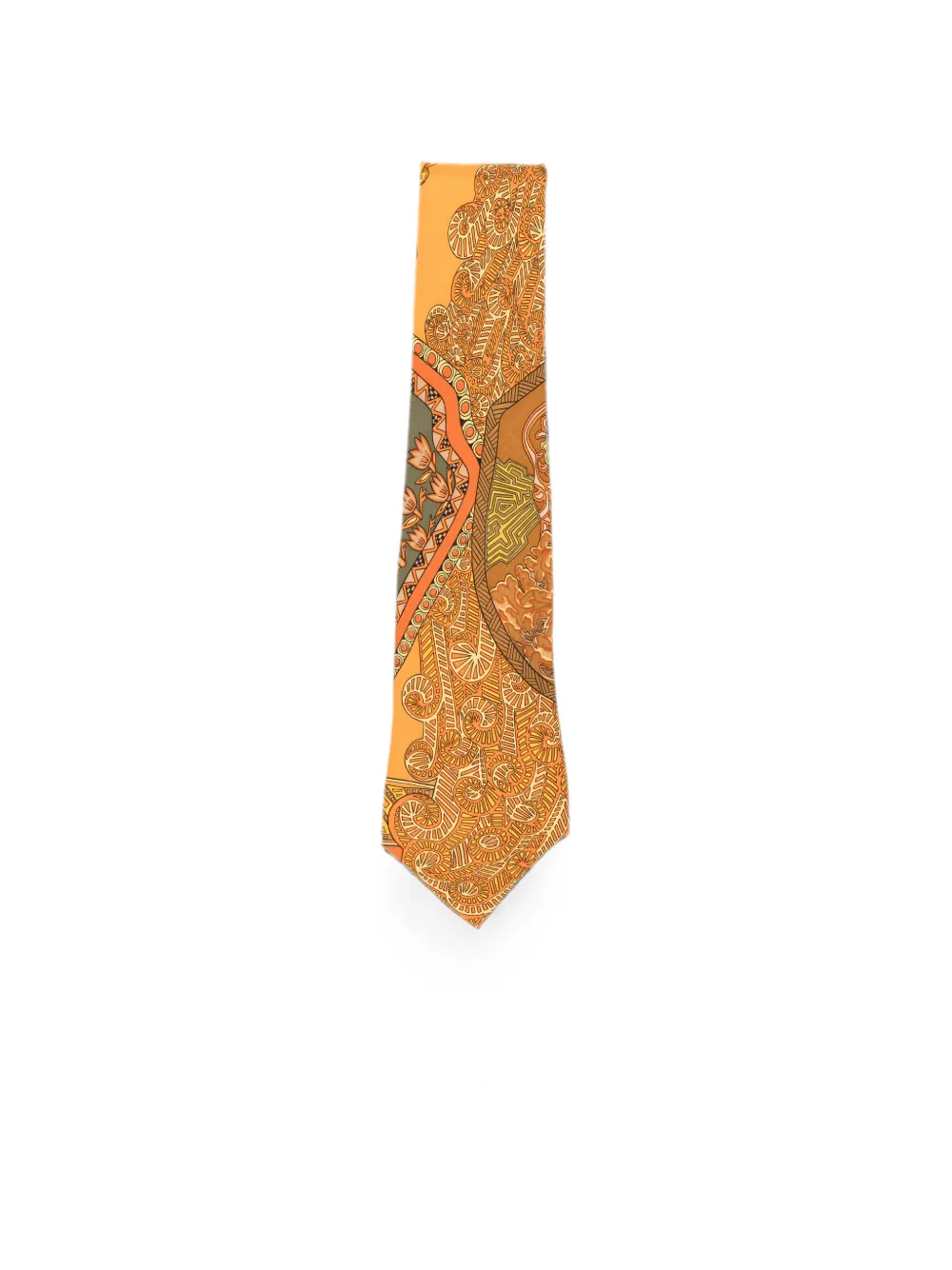 Hermès Pre-Owned Cravatta in seta con stampa anni 2010 - Arancione