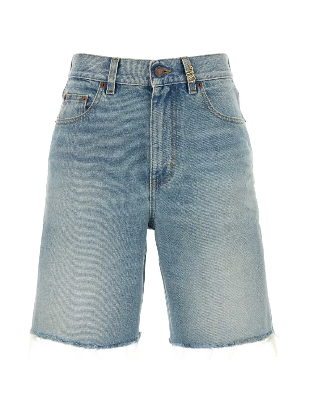 Chloé frayed faded shorts - Blu
