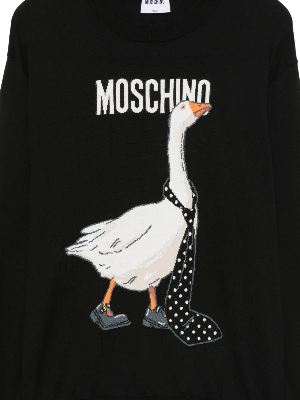 Moschino Trui met ganzen intarsia Zwart