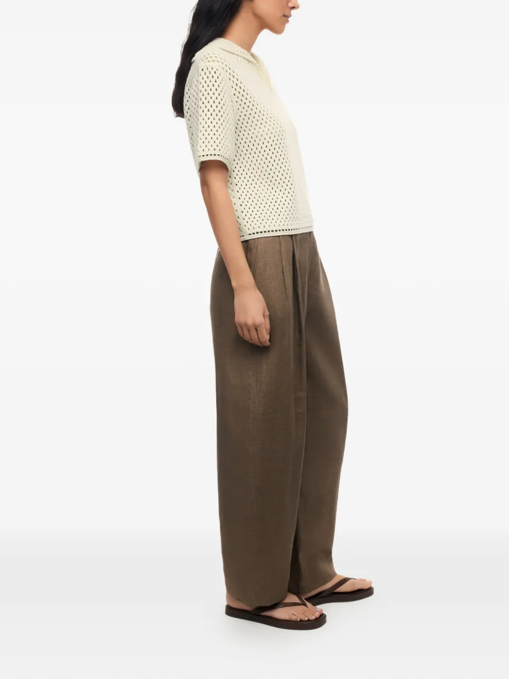12 STOREEZ Meadow gehaakt T-shirt Beige