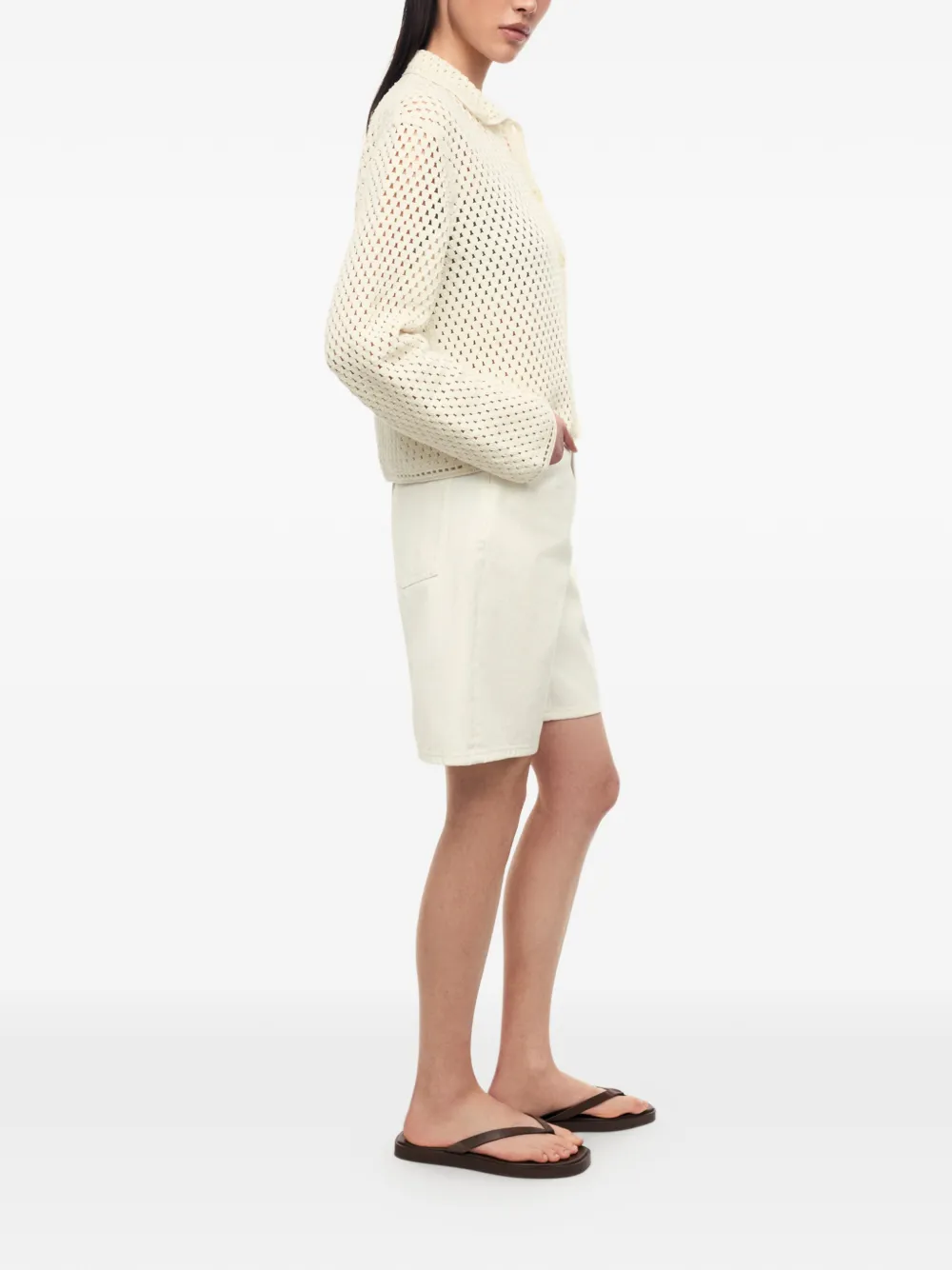 12 STOREEZ Meadow gehaakt vest Wit
