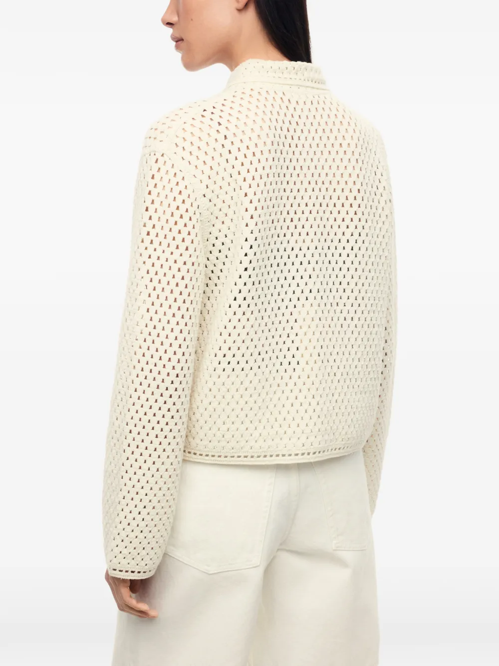 12 STOREEZ Meadow gehaakt vest Wit