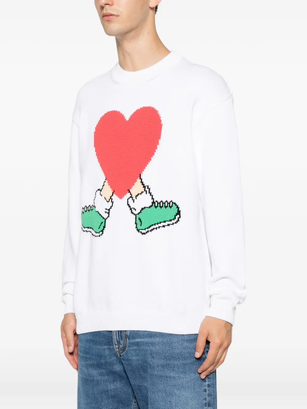 Moschino Trui verfraaid met hart Wit