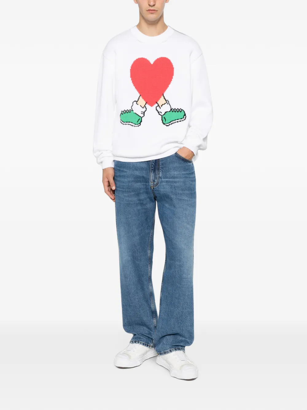 Moschino Trui verfraaid met hart Wit