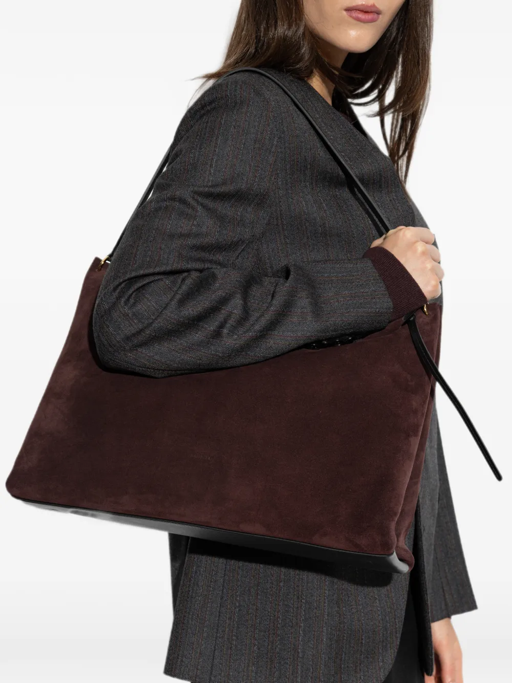 Wandler Penelope suède shopper Bruin