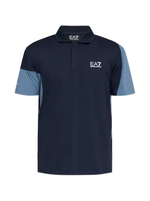 Ea7 Emporio Armani Camisa polo com recortes e estampa de logo