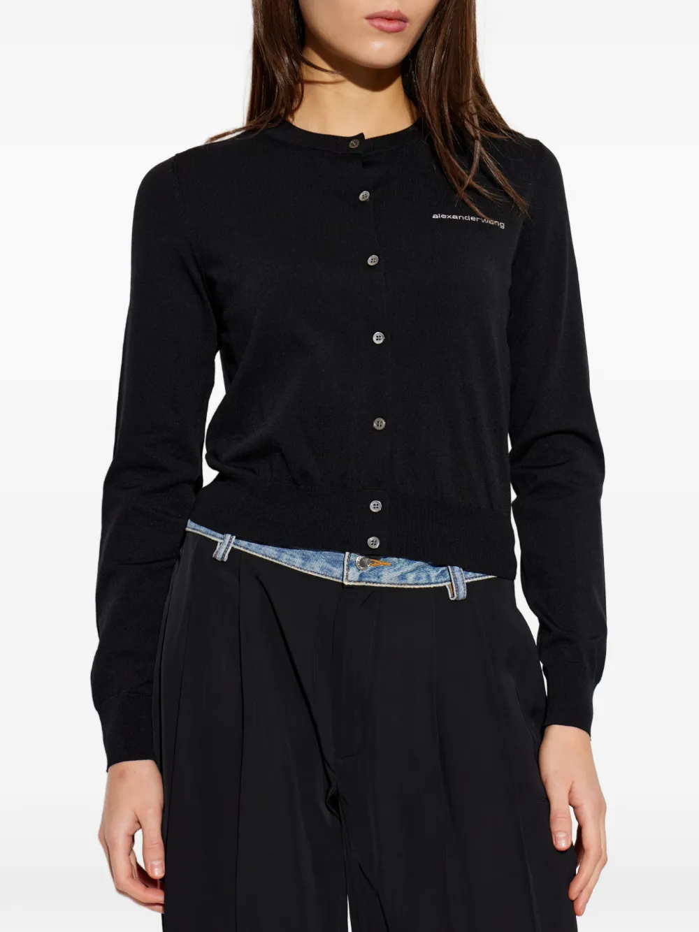 Alexander Wang Vest verfraaid met kristallen logo Zwart