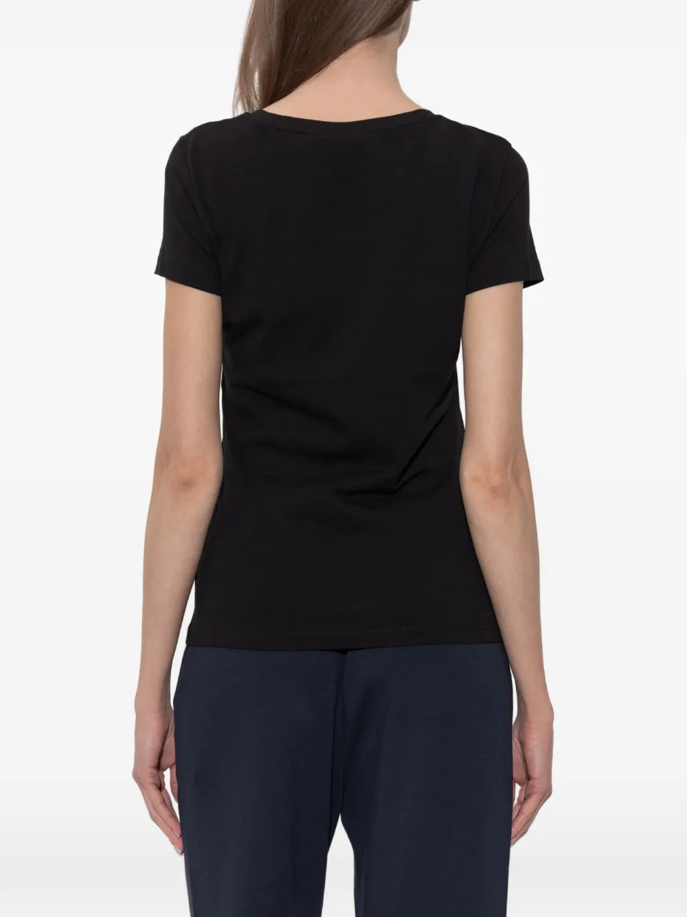 Ea7 Emporio Armani Logo Series verfraaid T-shirt met logo-print Zwart
