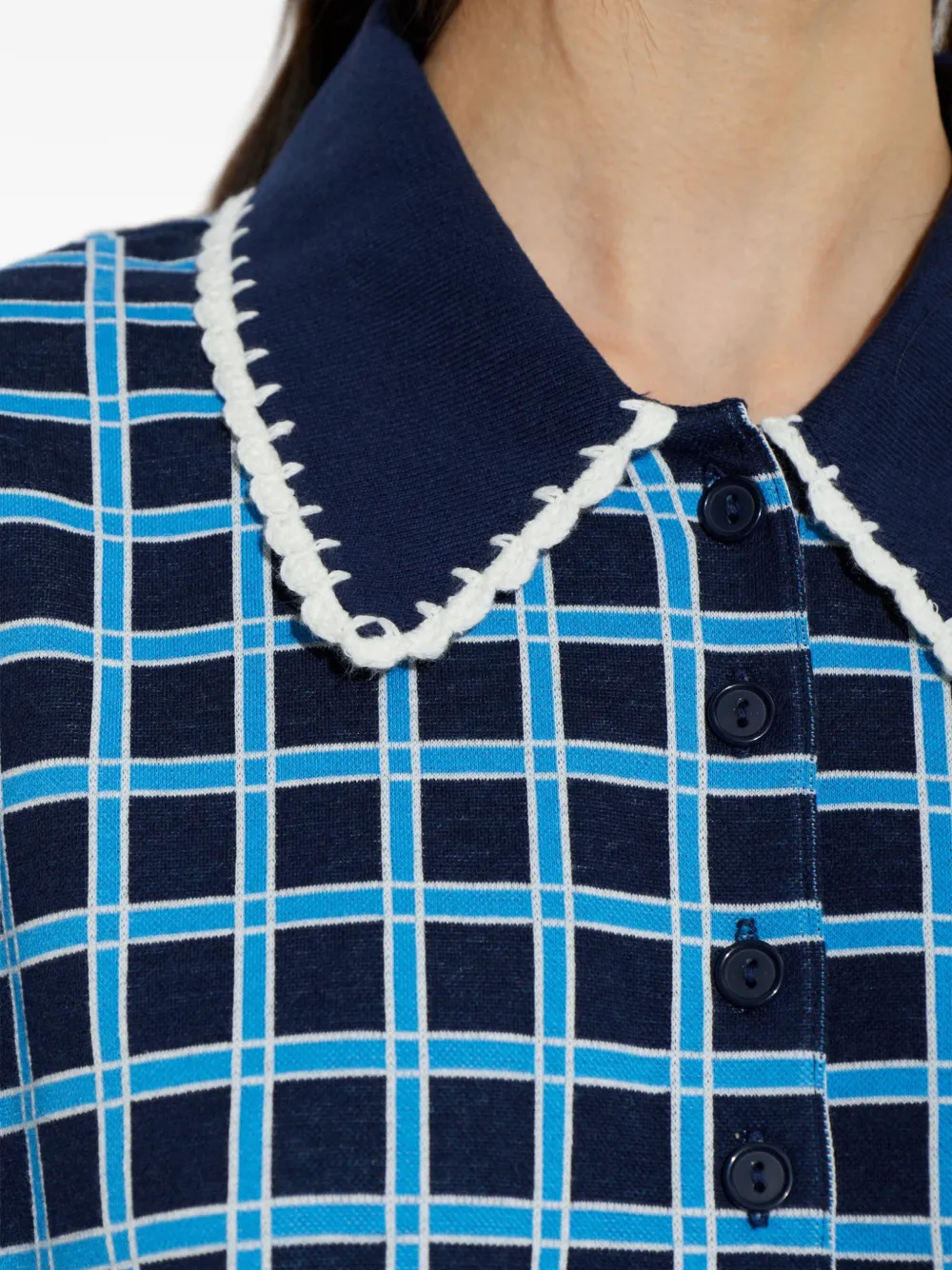 The Upside Clubhouse geruit poloshirt Blauw
