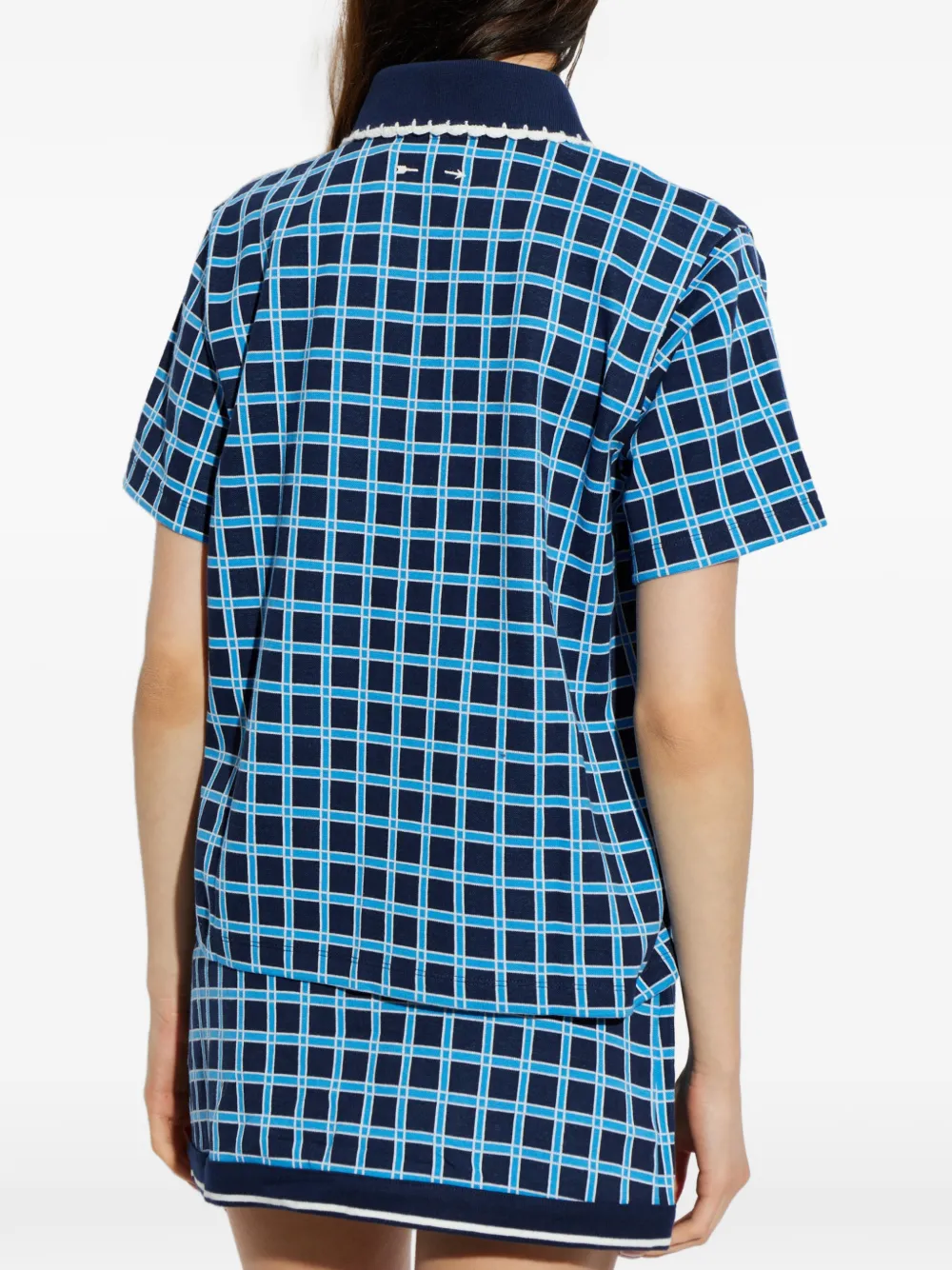 The Upside Clubhouse geruit poloshirt Blauw