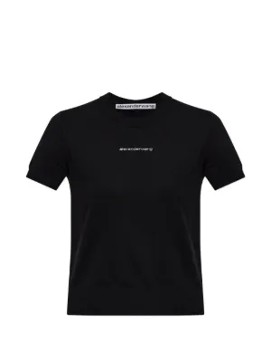 Alexander Wang Knit Logo Baby Tee | Black | FARFETCH