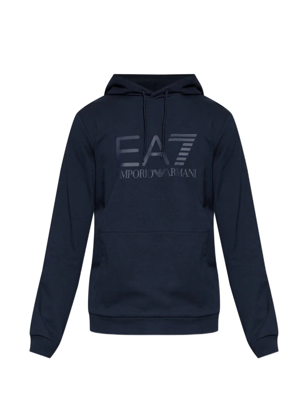 Ea7 Emporio Armani logo-print drawstring hoodie - Blu