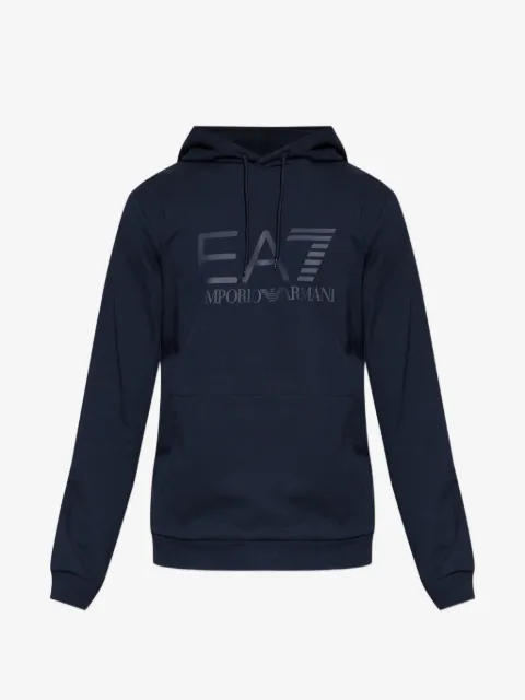 Ea7 Emporio Armani logo-print drawstring hoodie