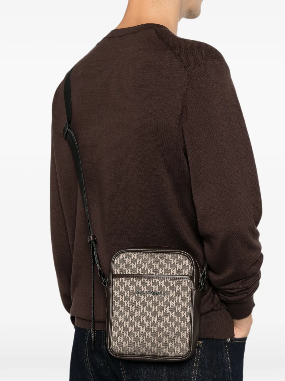  Karl Lagerfeld Monogram-pattern Messenger Bag - Neutro 